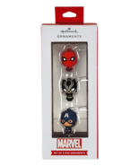 Hallmark Mini Marvel Spiderman Black Panther Captain America Ornament Set - $8.29