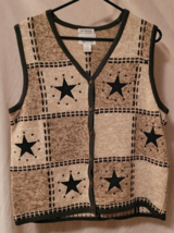 Women Christopher &amp; Banks Vest Size Large Primitive Hand Embroidered Casual Nice - £13.58 GBP