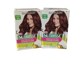 2 x Garnier Permanent Hair  Color Nourishing Foam 6 RR Light Intense Auburn Red - £12.72 GBP