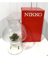 NIKKO Christmas Ceramic Glass Candle Lamp 10&quot; tall - £38.29 GBP