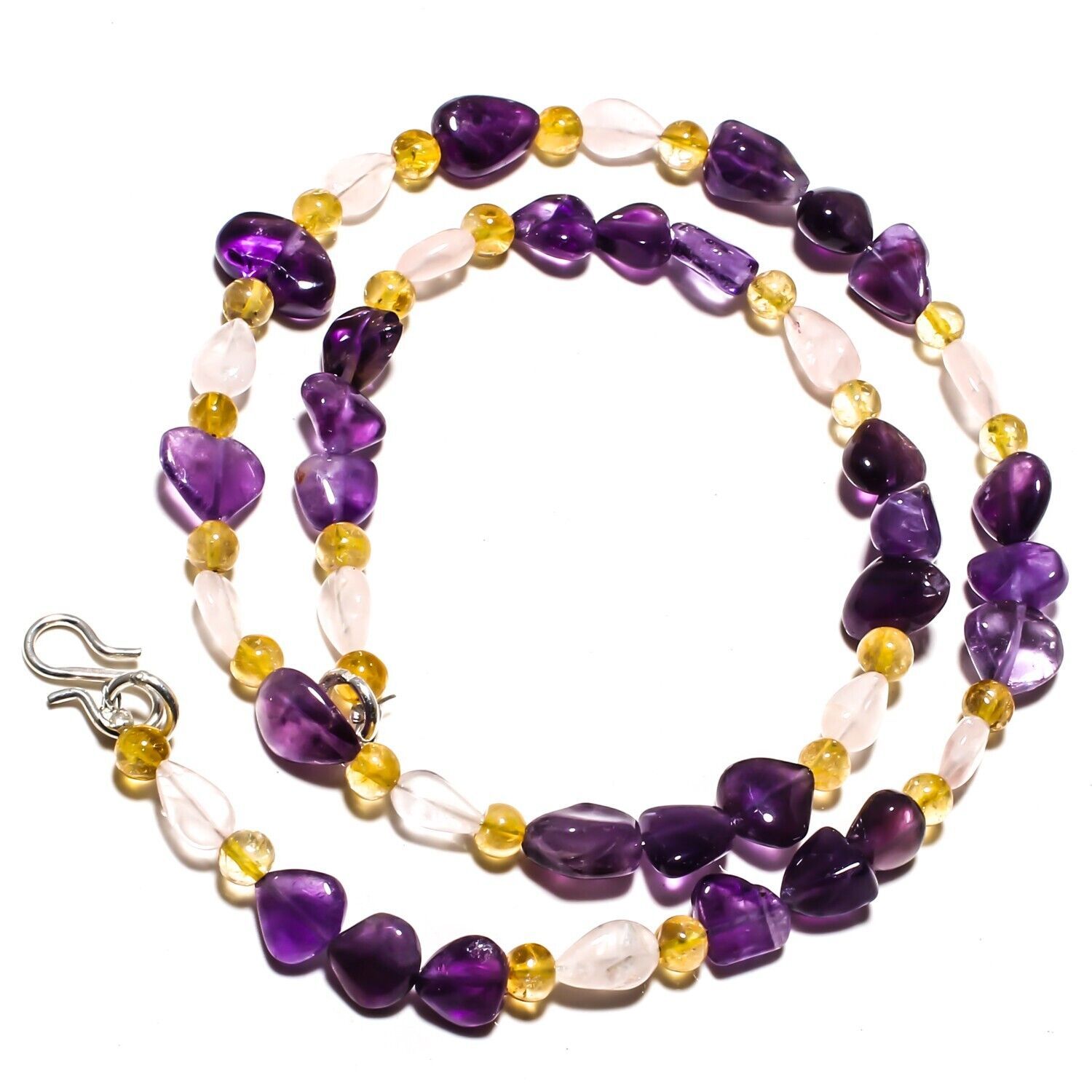 Primary image for Amethyst Sage Natural Gemstone Beads Jewelry Necklace 17" 96 Ct. KB-389
