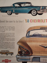 1957 Holiday Original Ad Advertisement 58 CHEVROLET Bel Air Impala Sport... - $10.80
