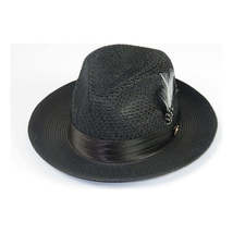 Men's Summer Spring Braid Straw style Hat by BRUNO CAPELO JULIAN JU900 Black image 8