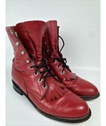 Justin L0503 Roper Western Red Leather Lacer Kiltie Women&#39;s 6.5 B Lace U... - €42,91 EUR