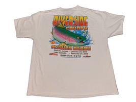 Riverside County Regional Parks Fishing Derby White T-Shirt Rainbow Trou... - $18.49
