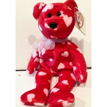 Little Kiss the Red Valentine Bear Ty Beanie Baby MWMT Collectible Retired - £14.34 GBP