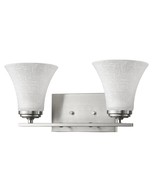Contemporary Silver Double Wall Sconce with Elegant Tapered Glass Shades | - $239.46