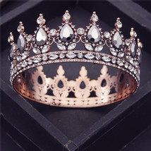 Crown Bridal Diadem Royal Queen Tiaras Party Circle Head Ornaments Banquet Weddi - £22.70 GBP