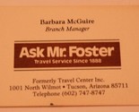 Ask Mr Foster Travel Service Vintage Business Card Tucson Arizona bc5 - £3.15 GBP