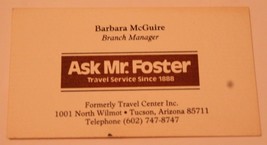 Ask Mr Foster Travel Service Vintage Business Card Tucson Arizona bc5 - £3.14 GBP