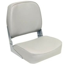 Grey Low Back Folding Boat Seat Heavy Duty 28 oz marine grade vinyl (bff) M2 - £126.60 GBP