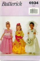 Butterick 6934 Girls 2-6x Bride Princess Victorian Ball Dress pattern UNCUT FF - £7.86 GBP