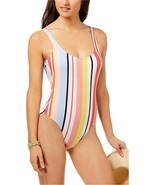Bar III Womens Bold Stripe Low-Back Cheeky One-Piece Swimsuit, MULTI, M - €16,84 EUR