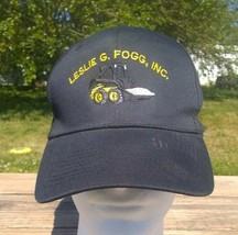 Leslie G Fogg Tractor Baseball Cap Hat Adjustable Black Yellow Otto OS VTG - £9.98 GBP