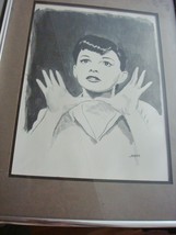 Judy Garland  portrait in ink by Newman. 11 1/2&quot; x 8 1/2&quot; [art] - £94.96 GBP