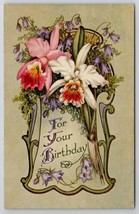 Beautiful Flowers For Your Birthday Greetings Postcard L21 - £3.15 GBP