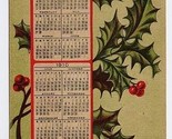 1910 Happy New Year Calendar Postcard 12 Months Holly  - £7.89 GBP