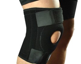 Adjustable Nylon Full Knee Patella Brace Stabilizer Support Sport Guard Black - £11.00 GBP
