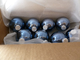 Vintage Rauch Christmas Ornaments Blue Glass Balls Lot of 16 - £31.06 GBP