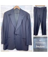 Ermenegildo Zegna Trofeo Tuxedo Suit Black Wool Peak Lapel Mens 44R Jack... - $435.59