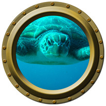 Closeup Sea Turtle - Porthole Wall Decal - £11.15 GBP