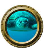 Closeup Sea Turtle - Porthole Wall Decal - $14.00