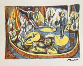 Irving Amen The Ringmaster Offset Lithographie Cirque Animaux Réalisme Art - £82.74 GBP