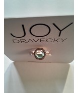 Chloe Ring-Gold/Brass-Green Tinted Glass Stone-Adjustable 