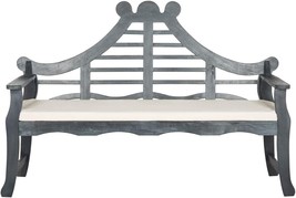 Azusa Bench From The Safavieh Pat6741B Outdoor Collection, Ash Grey/Beige. - £259.73 GBP