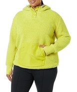 Womens Teddy Fleece Quarter Snap Hooded Pullover Jacket Kangaroo Pocket Size 5X - $39.55