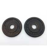 Vtg YORK Bar Bell Standard Weight Plates 2 - 2 1/2lb 1&quot; Hole Cast Iron P... - £30.37 GBP
