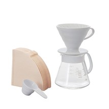 Hario V60 Pour Over Set with Ceramic Dripper, Glass Server, Scoop and Filters, S - £45.07 GBP