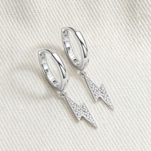 Real Moissanite Lightning Drop Earrings For Women 100% 925 Sterling Silver Engag - £39.48 GBP