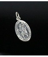 Vintage 925 Sterling Silver Signed Protect Us St. Christopher Pendant Ch... - £18.83 GBP
