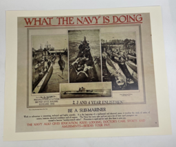 VTG 70’s US Navy Recruitment Poster “ What The Navy Is Doing ” 20 X 16 Stamp WWI - £15.50 GBP