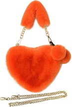 Furry Purse Heart Shaped Fluffy Faux Fur - £33.46 GBP
