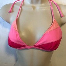 Victoria Secrets PINK Swimsuit Top Removable Pads Three Tone Pink Sz S - $12.86
