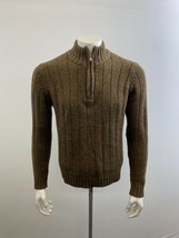 Denver Hayes 1/4 Zip Mock Neck Sweater Men&#39;s Size Large Brown Long Sleeve  - £9.29 GBP