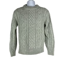 Thane Men&#39;s Crew Neck Cable Knit Pullover Sweater Size M Gray - £24.38 GBP