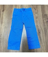 Crewcuts Boys Solid Blue Cotton Chino Pants Toddler 3 J.Crew Adjustable ... - $23.76