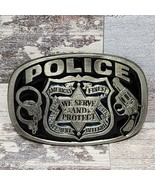Police Belt Buckle by Buckle Bakery 1988 Made in USA Serve &amp; Protect #16... - £15.56 GBP