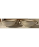 Set of 4 Lenox MANSFIELD Two Handled Cream Soup Bowl Ivory Gold Trim 4 7... - $942.92 MXN