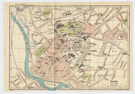1924 Original Vintage City Map Of Exeter / Devon / England - £17.13 GBP
