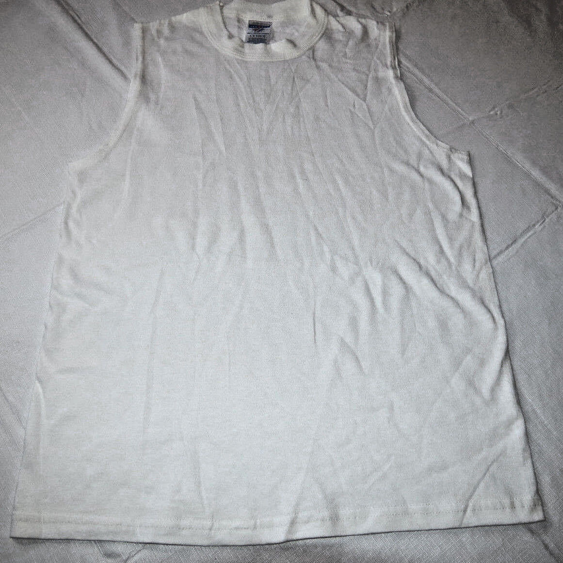 Primary image for Jerzees Heavyweight Cotton L 14-16 Boys youth sleeveless shirt white NOS