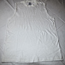 Jerzees Heavyweight Cotton L 14-16 Boys youth sleeveless shirt white NOS - $10.29