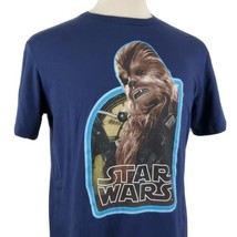 Star Wars Chewbacca Retro Look T-Shirt Large Blue Cotton Blend Lucas Mad Engine - £15.09 GBP