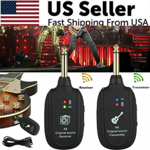 UHF Guitar Wireless System Transmitter+Receiver Built in Rechargeable Ba... - $20.77