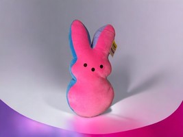 Peeps Just Born Pink Plush Bunny Rabbit Large 16” Stuffed 2023 Tags Blue Yellow - £22.51 GBP