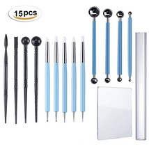 15Pcs Ball Stylus Soft Clay pottery tool set multi-tools DIY Art projects s - £27.63 GBP