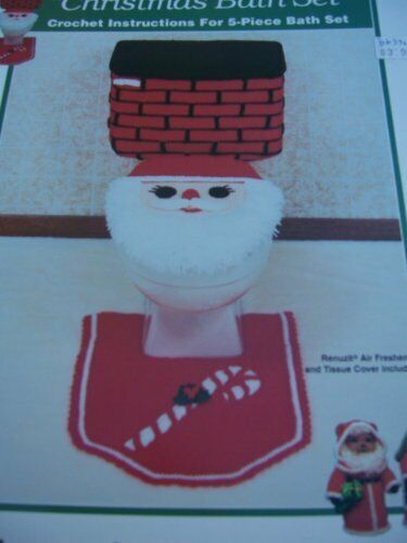 Christmas Bath Set (Td Creations Td 835) [Pamphlet] Crochet Santa Bathroom - $8.56